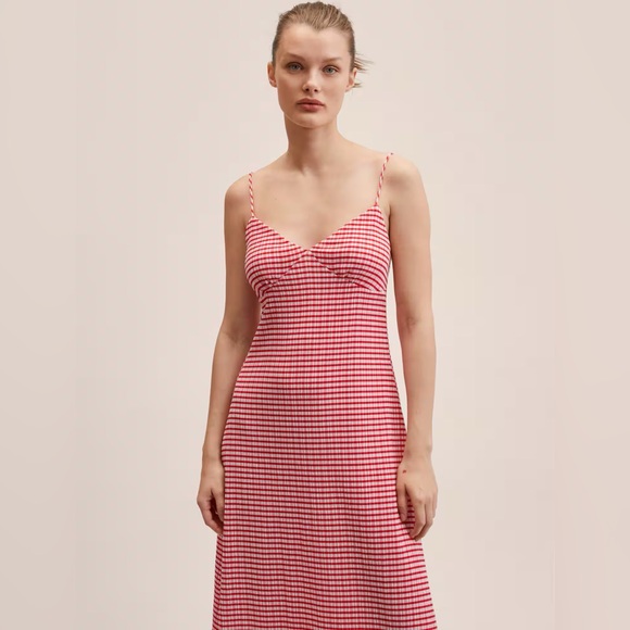 Mango Dresses & Skirts - Mango Vichy-Check Midi Dress